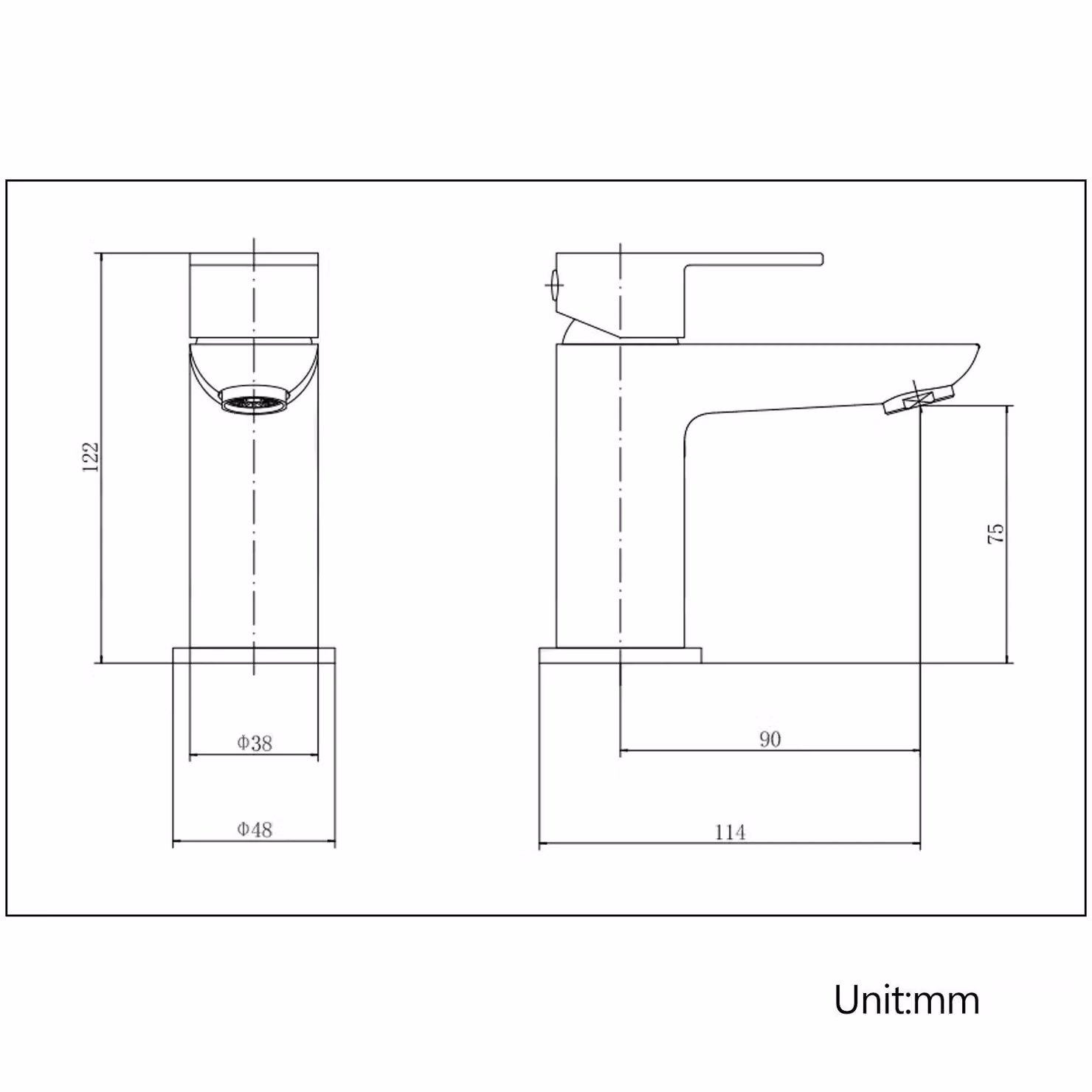 BATHWEST Matt Black Single Lever Basin Mixer Tap with Waste in Silver – 4