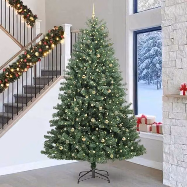 Berkfield Home Green Artificial Hinged Christmas Tree, Height: 300 cm