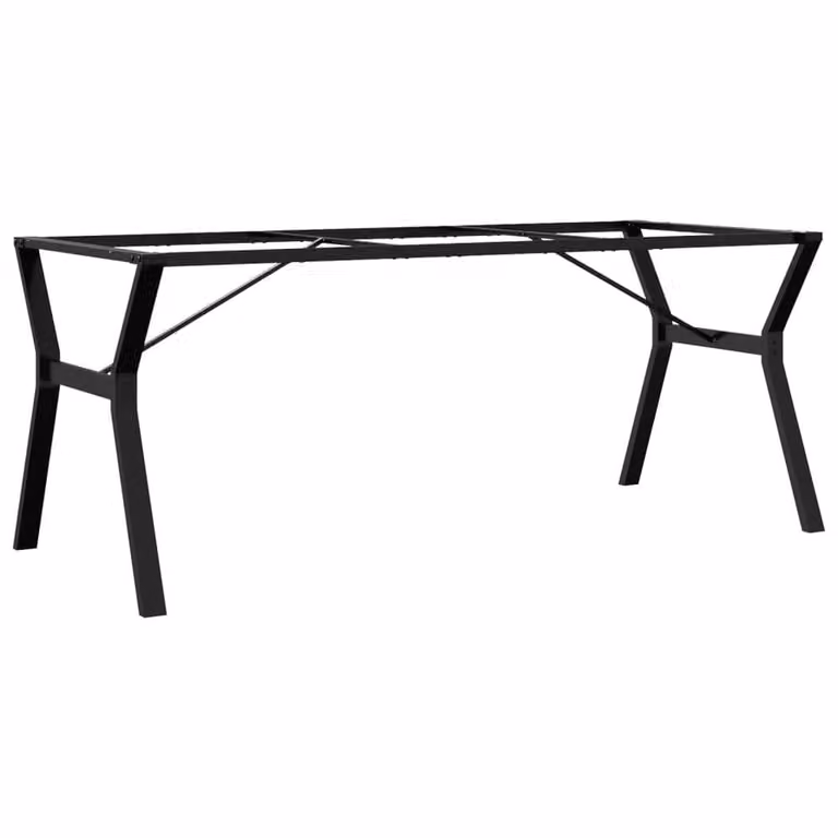 Berkfield Home Durable Y-Frame Dining Table Legs in Black Cast Iron, W/D/H: 180 x 80 x 73 cm