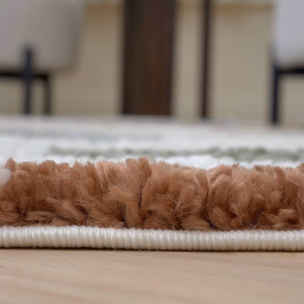 THE RUGS Moodi Pebble Design Shaggy Soft High Pile Multicolour Living Room Rug, W: 200 cm, L: 290 cm – 5