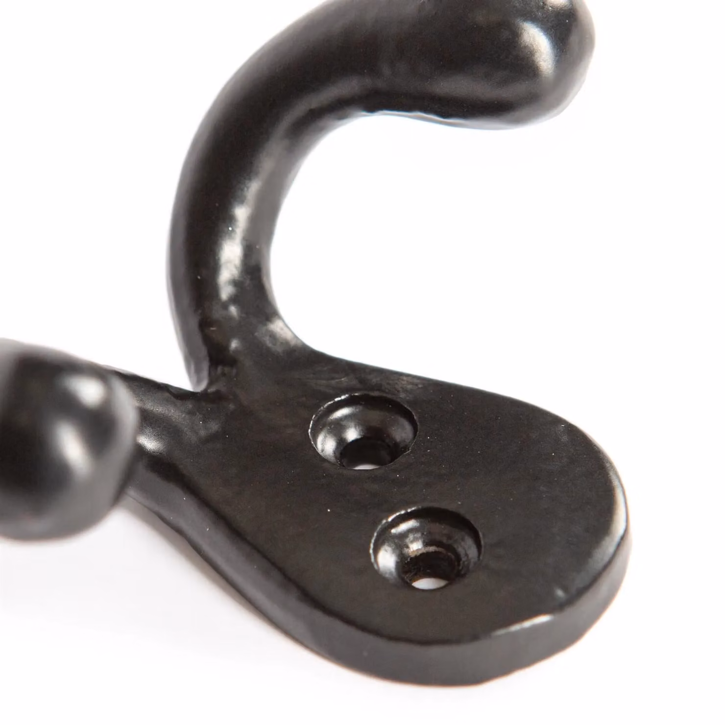 Hammer and Tongs Matt Black Iron Double Coat Hook, Pack of 5, W: 7 cm, H: 5 cm – 3