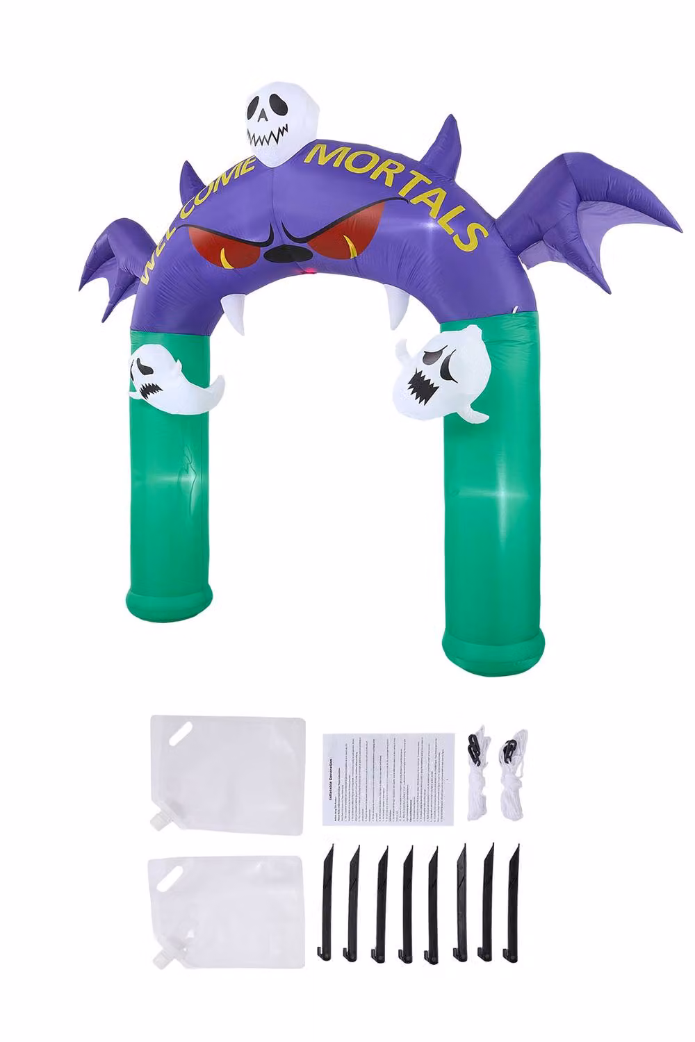 Living and Home 8.2ft Halloween Inflatable Devil Archway Decoration in Red, Purple, Green and White – 3