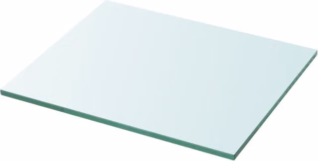 Berkfield Home Transparent Glass Wall-Mounted Shelf Panel, W: 30 cm, D: 25 cm