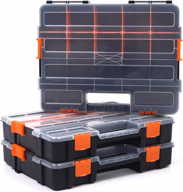 Simpa Professional Heavy Duty DIY Organiser Storage Box Set of 3 in Black – 1