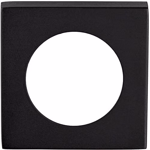 Loops Pair Screw On Square Rose Cover Plates in Matt Black, W: 5.2 cm, D: 1.0 cm – 1