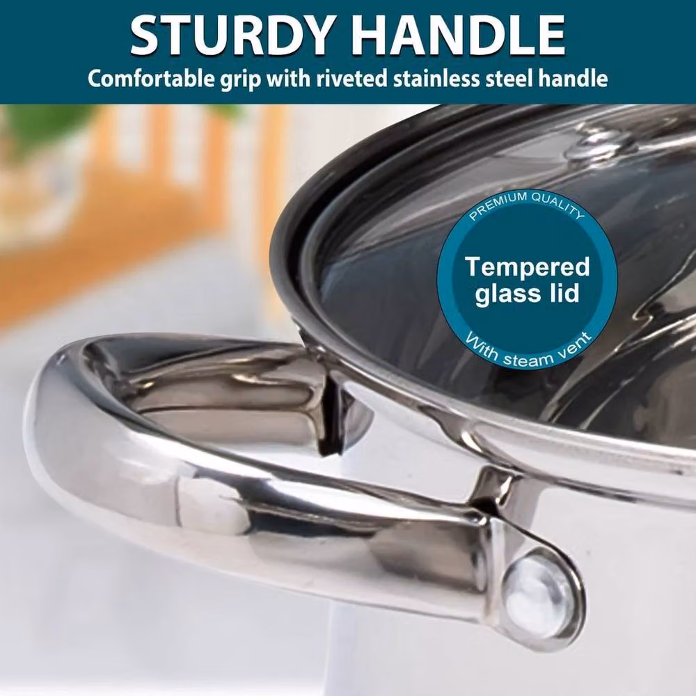 SPETLEK 12-Piece Stainless Steel Cookware and Casserole Set in Silver – 3