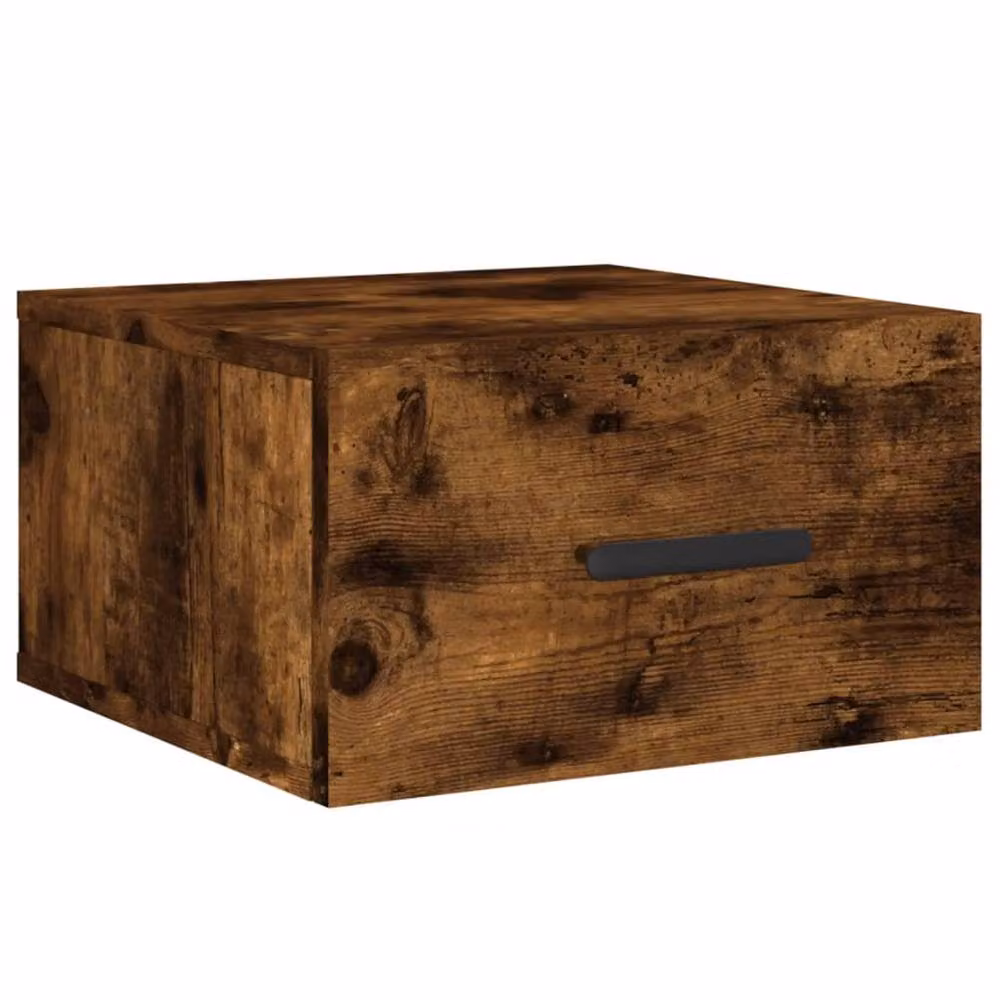 Berkfield Home Wall-mounted Bedside Cabinet in Smoked Oak Brown, W/D/H: 35 x 35 x 20 cm – 3