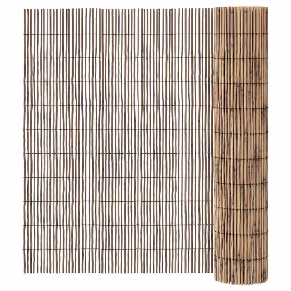 Berkfield Woven Reed Garden Fence Mat in Brown, W: 600 cm, H: 100 cm – 2