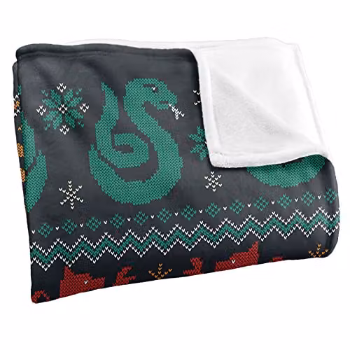 Warner Brothers Harry Potter House Crests Fleece Blanket, White and Multicolour, W/D/H: 152 x 127 cm – 2