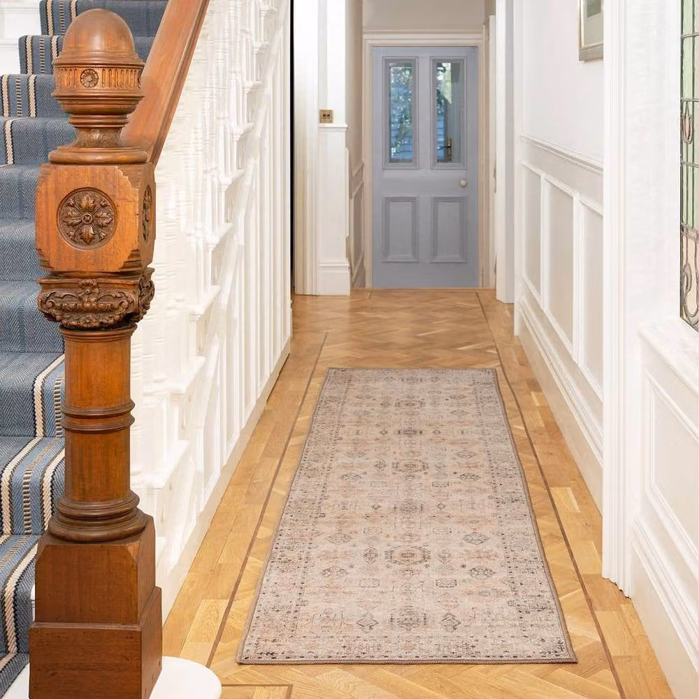 Kukoon Ivory and Beige Distressed Soft Pile Vintage Area Rug, W: 120 cm, L: 170 cm – 2