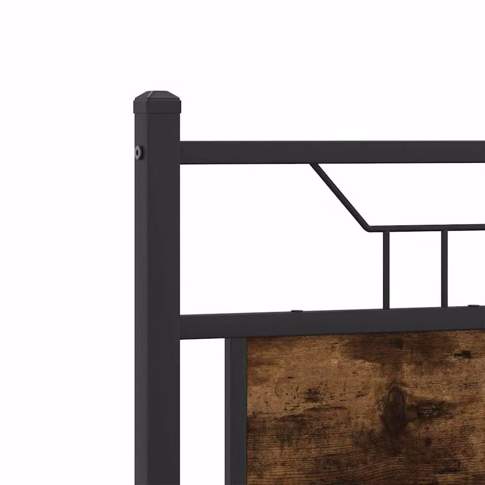 Berkfield Home Durable Industrial Bed Frame in Smoked Oak and Brown, W/D/H: 120 x 200 x 91.5 cm – 5