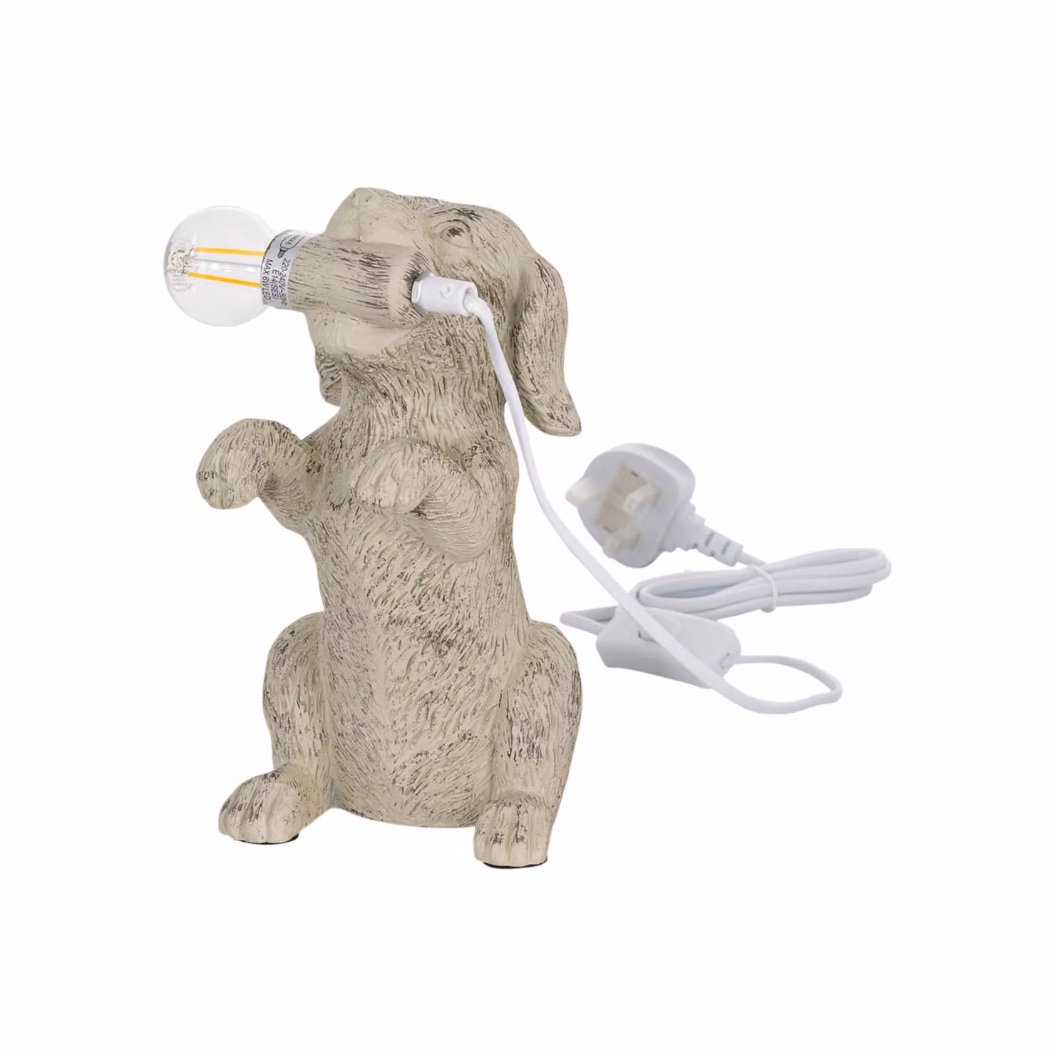 First Choice Lighting Rufus Set of 2 Natural Dog Table Lamps in Brown and Beige – 2