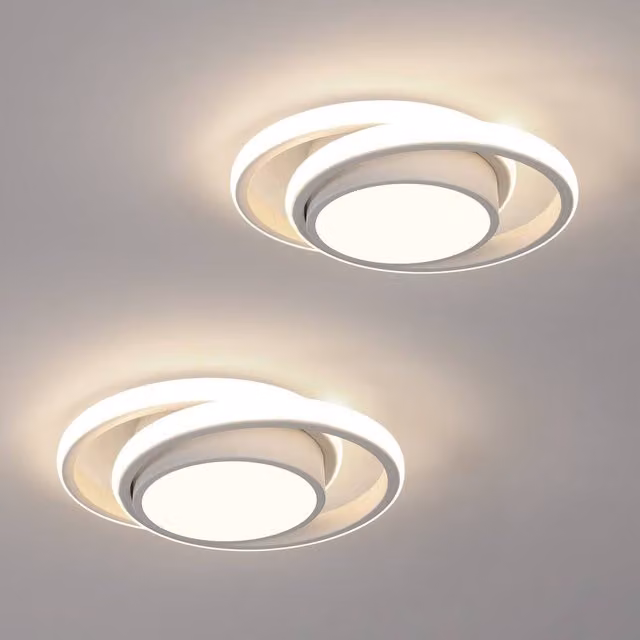 Pheashine White Double Circle LED Ceiling Light, 36W, 4500K Neutral White, Diameter: 27 cm – 1