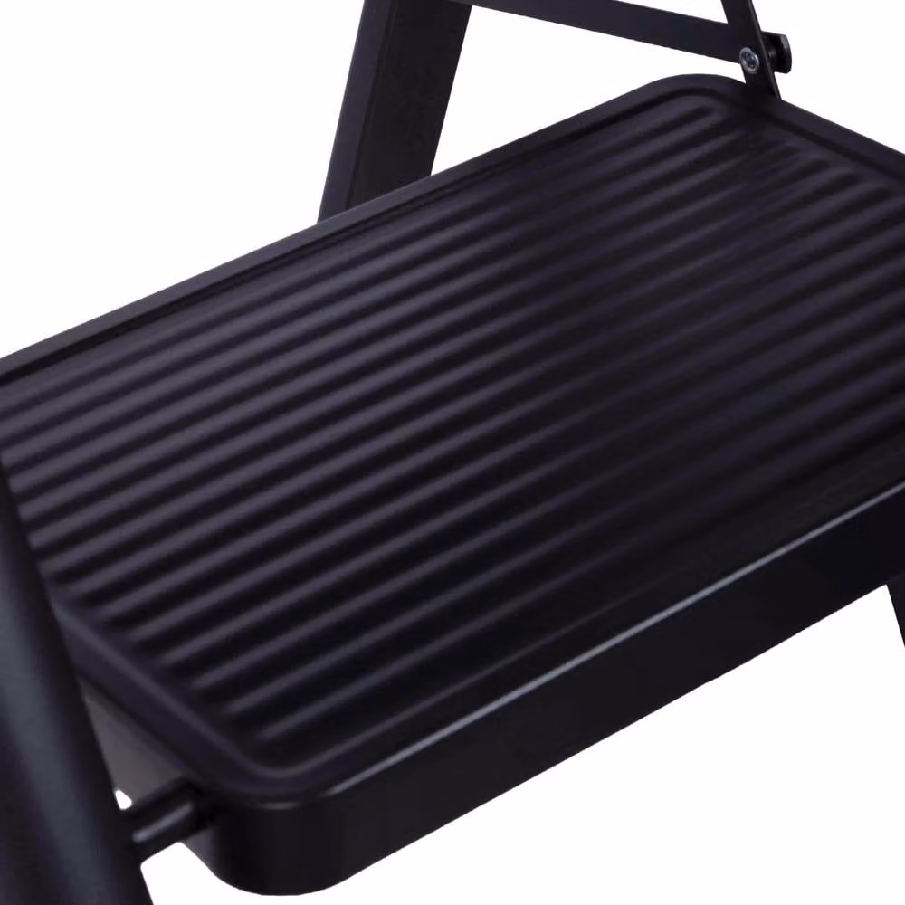 Futura 3 Step Ladder Compact Black Heavy-Duty Steel Folding Step Stool – 6