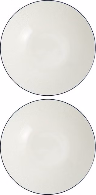 Wedgwood Set of 2 Gio Bone China Pasta Bowls in White and Blue