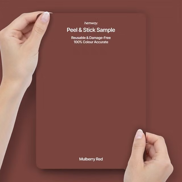 Hemway Interior Paint Sample Peel and Stick Swatch in Mulberry Red
