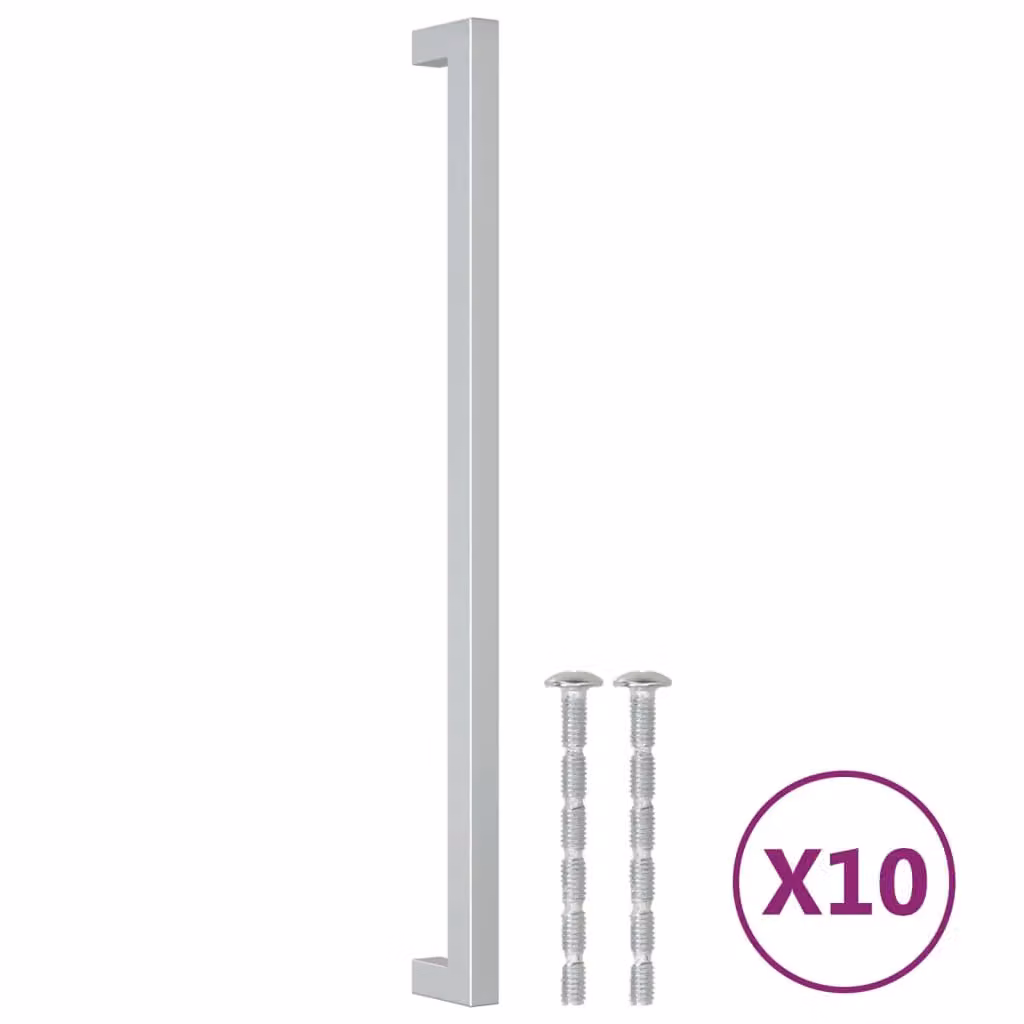 Berkfield Home 10 Pack Silver Brushed Stainless Steel Bar Cabinet Handles, Length: 32 cm – 2