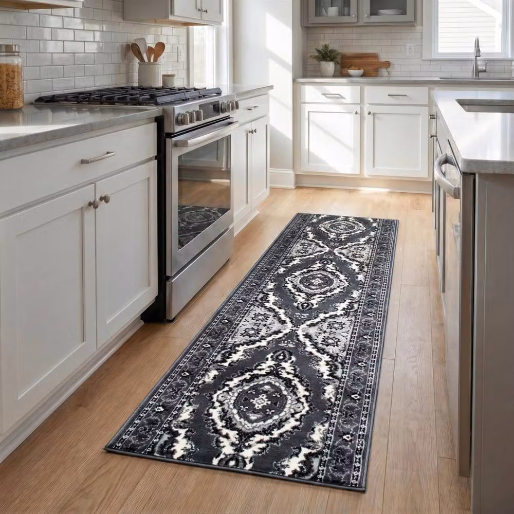 Bravich LTD Texas Medallion Traditional Hallway Runner Rug, Grey, W: 60 cm, L: 300 cm – 1