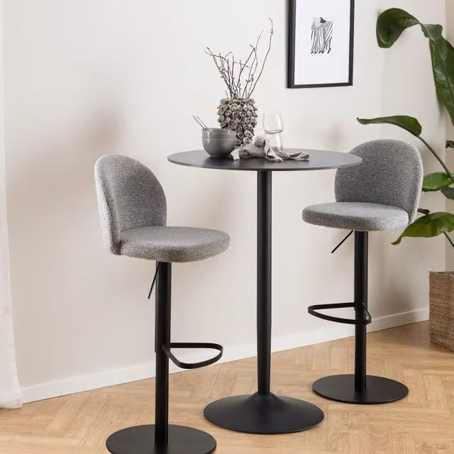 Furniture To Go Malta Round Bar Table in Black Metal