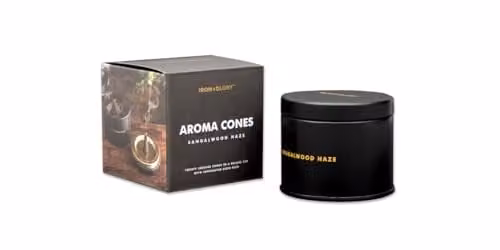 Suck UK Iron & Glory Sandalwood Incense Cones in Black Metal Tin – 1