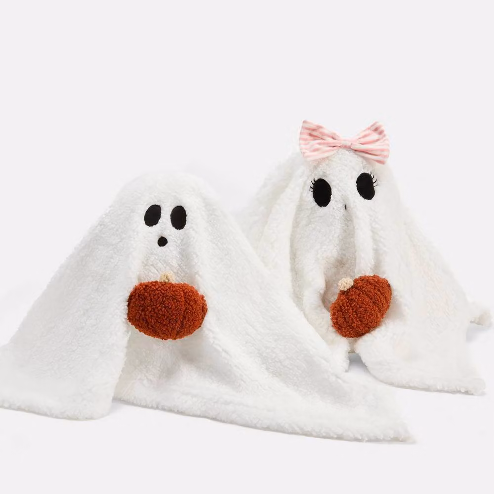 OHS Halloween Ghost Shaped Plush Scatter Cushion in White, W/D/H: 30 x 30 x 30 cm – 2