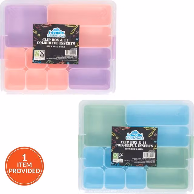 i-doodle 11 Piece Multi-Compartment Plastic Storage Set in Multicolour