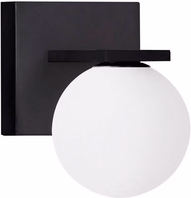 Netlighting Oracle Outdoor Globe Wall Lamp in Black with LED 9W 425lm 3000K IP65 – 1
