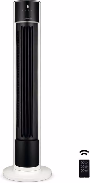 Climatik Premium 43 inch Silent Tower Fan with Remote Control, Oscillation, Sleep Mode and Timer, Black