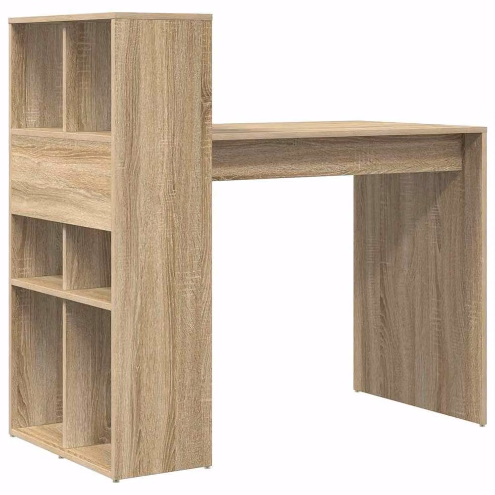 Berkfield Home Modern Computer Desk in Sonoma Oak and Light Tan – 5