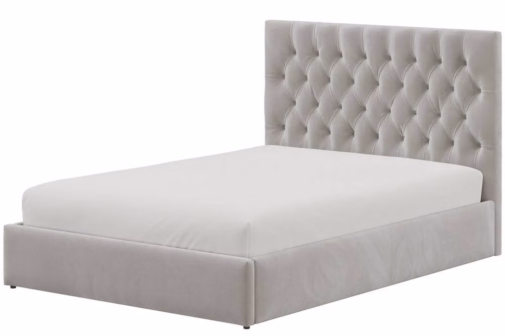Snuggle Beds Elizabeth Upholstered Storage Ottoman Bed Frame, Grey, King Size (180 x 200 cm) – 4
