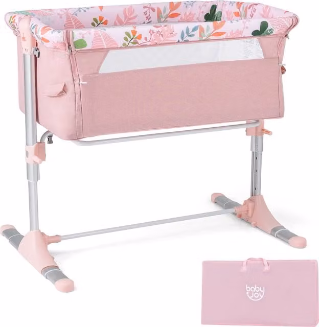 Costway Baby Bedside Sleeper in Pink