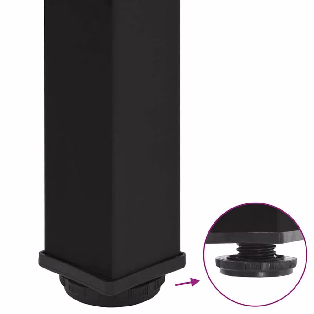 Berkfield Home Modern Coffee Table Legs, 4 Pieces, Black Matt Steel, Height: 110 cm – 4