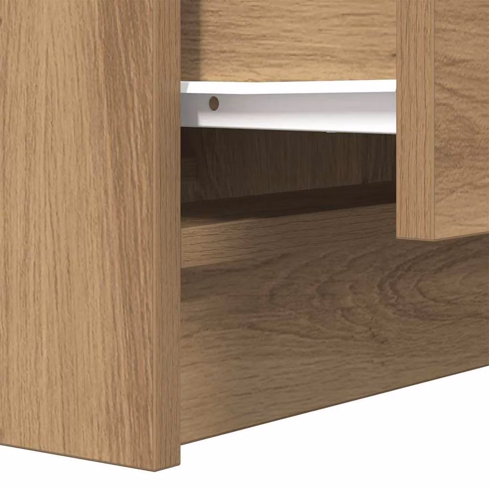 Berkfield Home Set of 2 Artisan Oak Bedside Cabinets with 2 Drawers in Light Brown, W/D/H: 38 x 34 x 80 cm – 6
