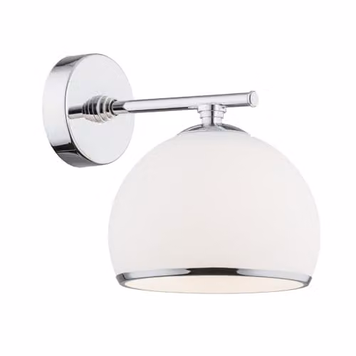 Netlighting Marbella Dome Wall Lamp in Grey with Chrome and Opal Matt Glass