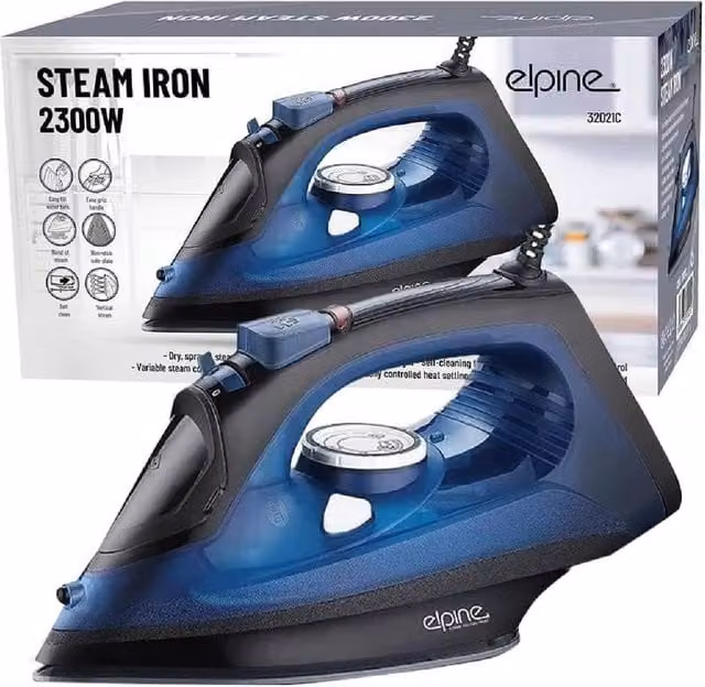 Philips 2300w Steam Iron with Dry and Spray Function, Vertical Steam and Non-Stick Plate, Blue and Multicolour – 1