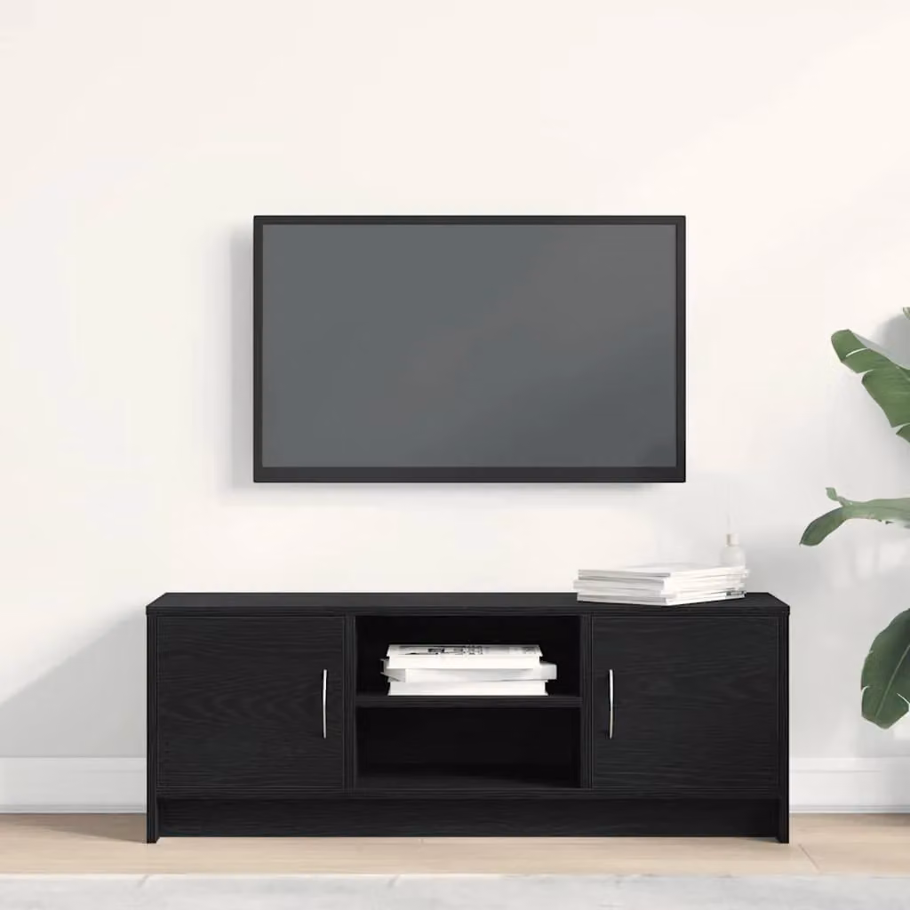 Berkfield Home Industrial TV Cabinet in Black Oak, W: 102 cm, D: 37.5 cm, H: 37.5 cm – 3
