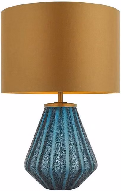 Netlighting COURMAYEUR Contemporary Fabric Desk Table Lamp in Gold/Brass