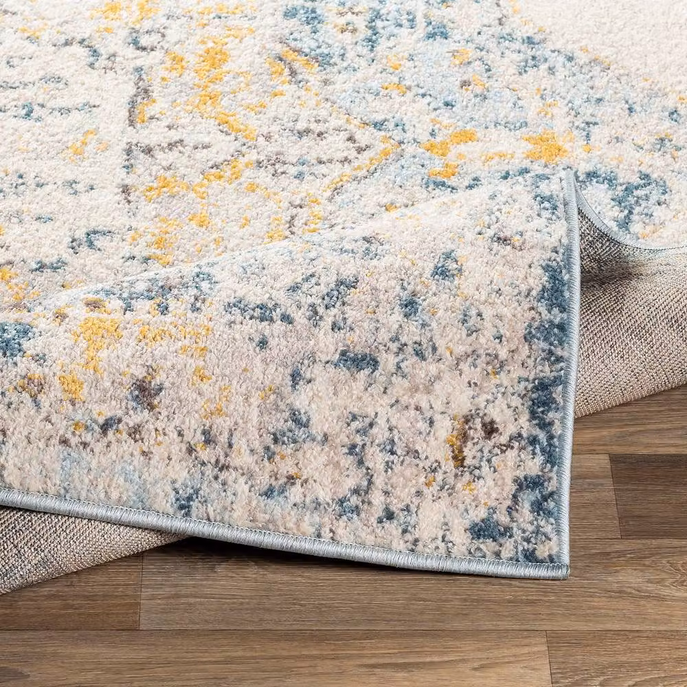 Livabliss Ankara Vintage Blue and Beige Traditional Boho Rug, W x W: 200 x 200 cm – 3