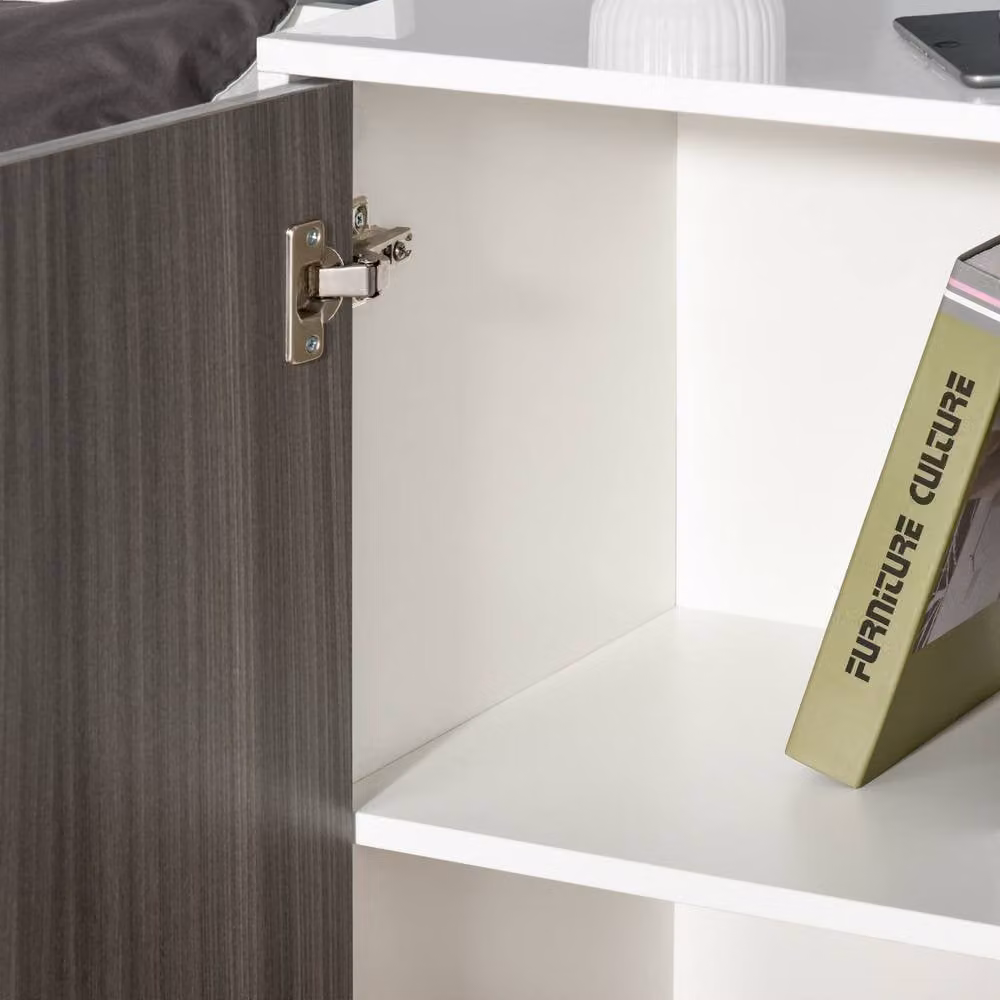 STILVORA Modern Wall Mounted Sideboard with Storage in Matt Grey – 6