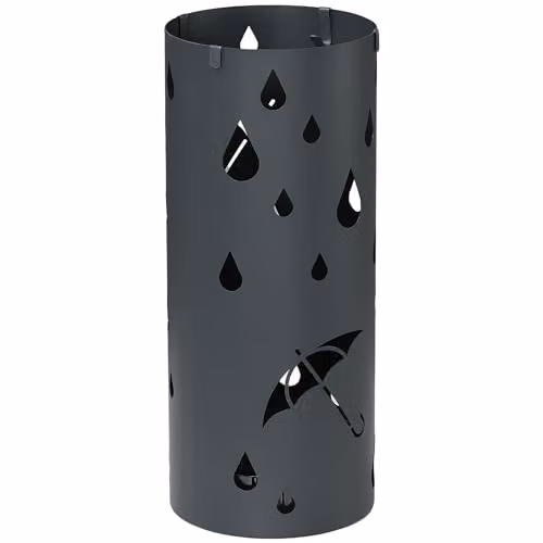 HOMCOM Metal Umbrella Stand with Removable Tray in Grey
