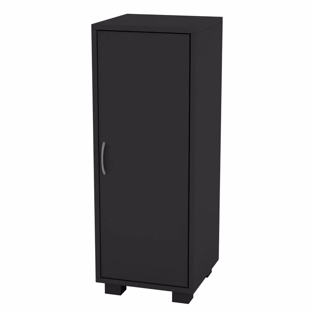 EONLION Modern Black Wood Corner Cabinet with Hinged Door and Internal Shelves for Hallway or Living Room Storage – 2