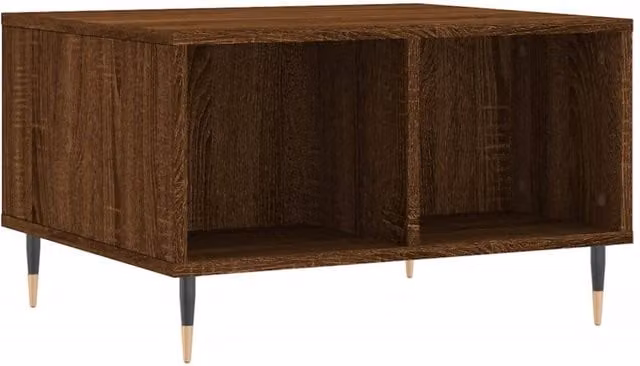 Berkfield Home Modern Brown Oak Coffee Table, W: 60 cm, D: 50 cm, H: 36.5 cm