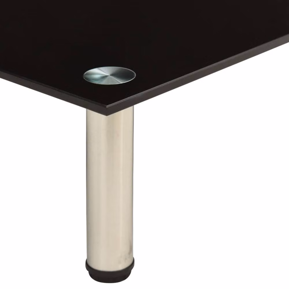 Berkfield Home Modern Black TV Stand with Tempered Glass and Metal, W/D/H: 80 x 35 x 17 cm – 3