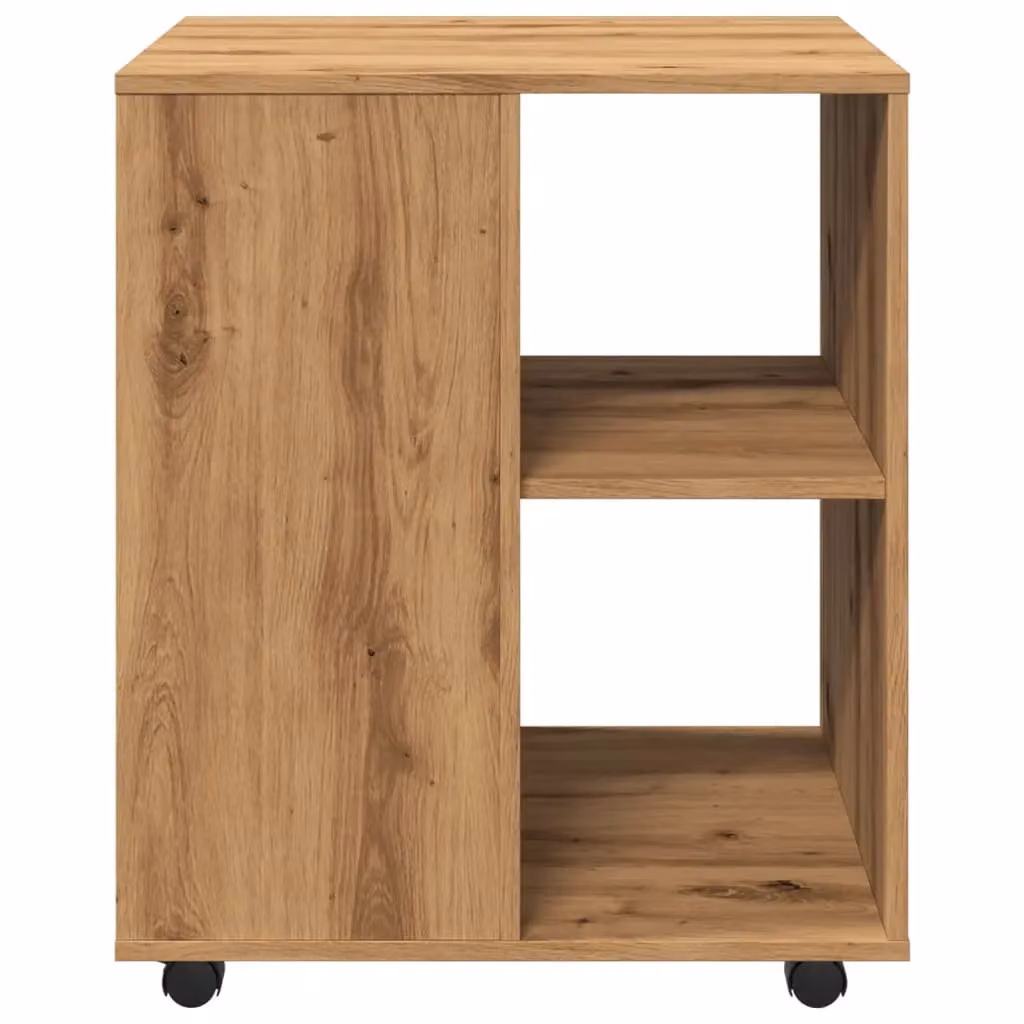Berkfield Home Artisan Oak Rolling Cabinet in Brown, W/D/H: 60 x 53 x 72 cm – 5