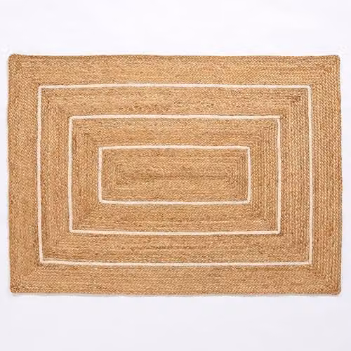 NATURELLE Hand Braided Jute Rug, Brown, W: 120 cm, L: 170 cm – 1
