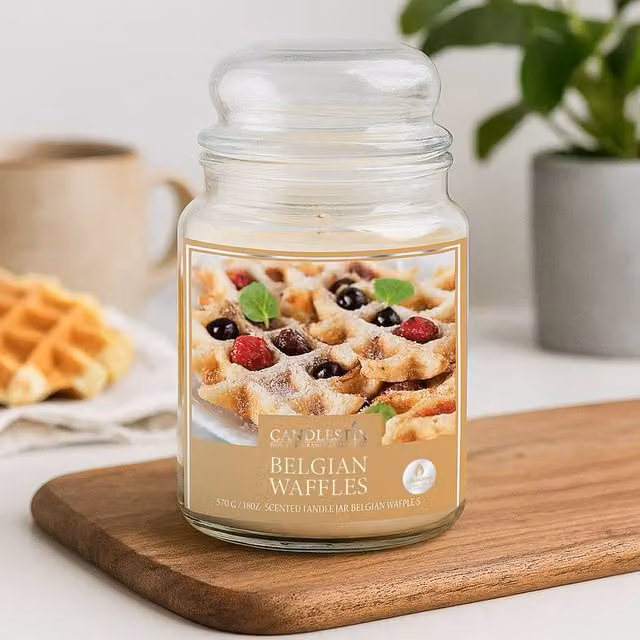 Voltico Belgian Waffles Scented Jar Candle, Beige, 18oz – 1