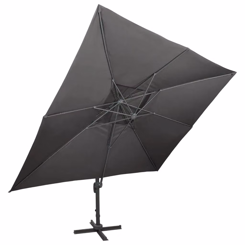 Berkfield Home Cantilever Garden Parasol with Double Top in Anthracite, W: 400 cm, D: 300 cm, H: 274 cm – 2