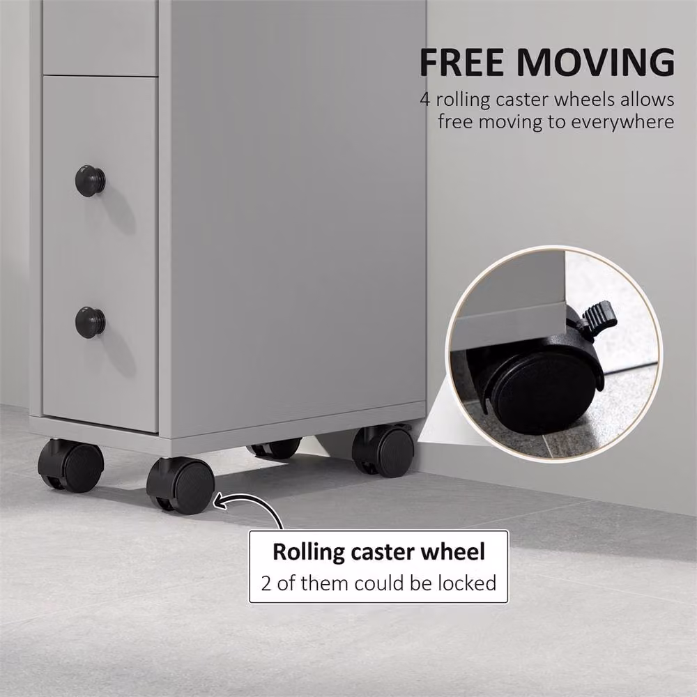 EONLION Slimline Grey Bathroom Storage Unit – 2