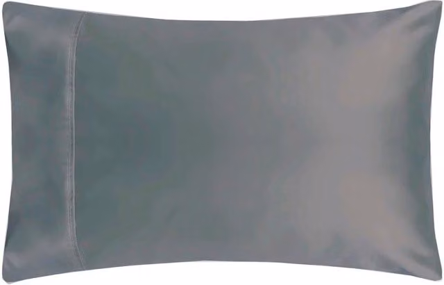 Belledorm 200 Thread Count Egyptian Cotton Percale Housewife Pillowcase Pair in Grey, W/D/H: 51 x 76 cm – 2