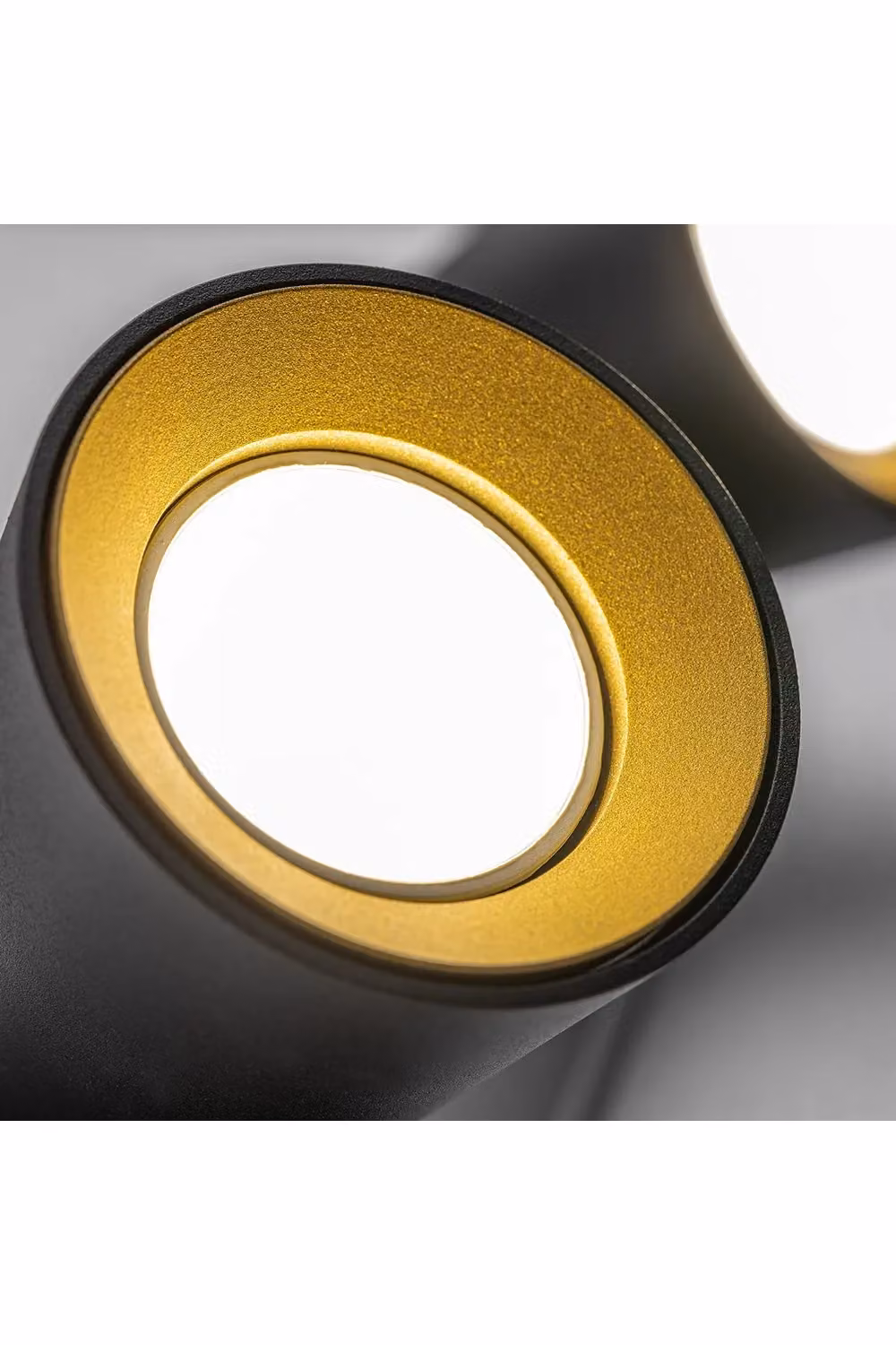 CGC Lighting Sandra Black Cylinder Ceiling Spotlight with Gold Inner Reflector – 6